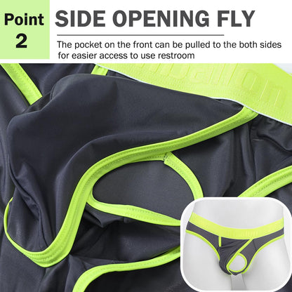 Mens Dual Pouch Underwear Mesh Briefs Sexy Bikini Pouch See Through Bulge Underpants