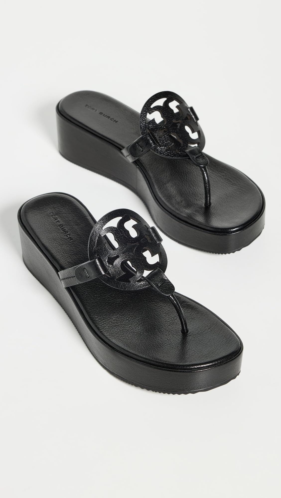 Tory Burch Women's Miller Wedge Sandals, Perfect Black, 8.5 Medium US
