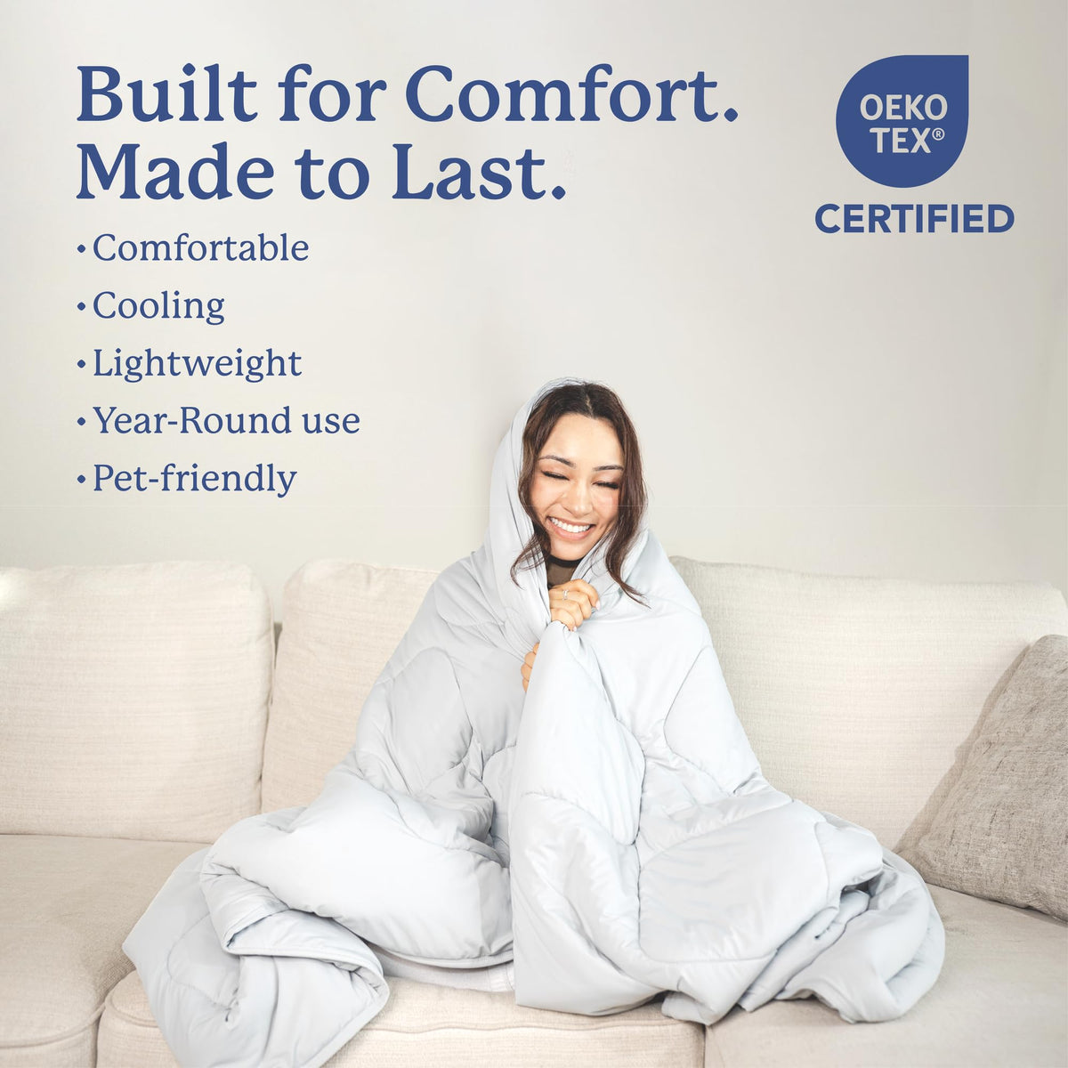 Plufl Breeze Blanket Cooling Comforter, Queen 76" x 80", Cool Gray Bedding