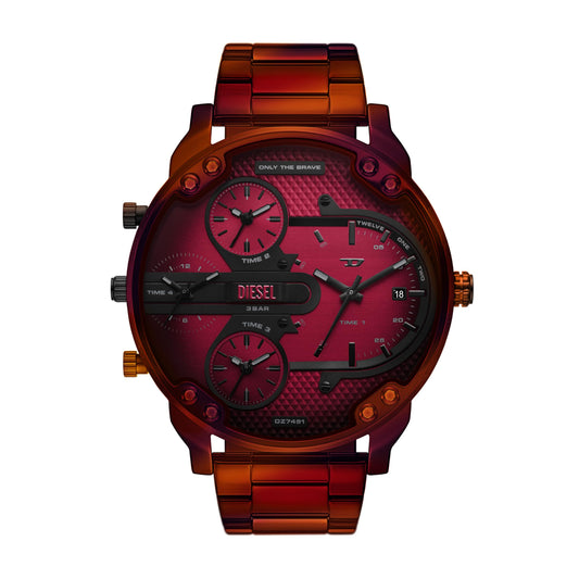 Diesel Men's Mr. Daddy Slim Multi-Movement Red Stainless Steel Watch (Model: DZ7491)