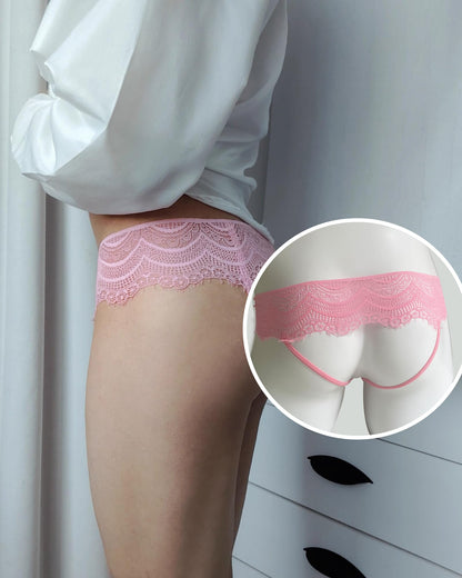 HAVBX Ultra-Soft Mens Sexy Pink Lace Jockstraps Underwear, Sissy Lingerie Bulge Pouch Panties For Men Crossdressers(US, Alpha, One Size, Regular, Regular, Pink)