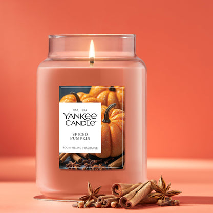 Yankee Candle Spiced Pumpkin Scented Candle, 22oz Large Jar
