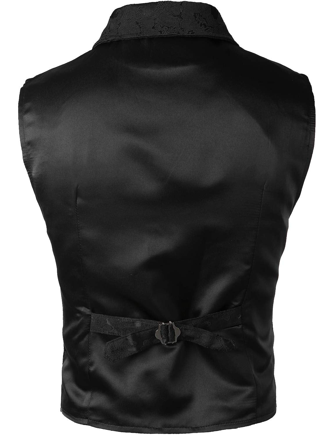 VATPAVE Mens Victorian Suit Vest Steampunk Gothic Waistcoat X-Large SU14 Black