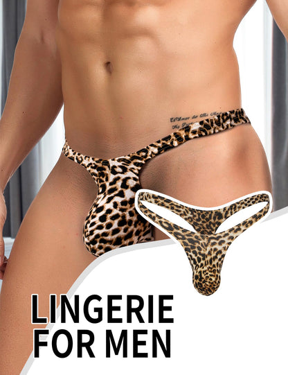 Mens G-String - Snake Print  Lingerie Soft T-Back Thong Leopard S