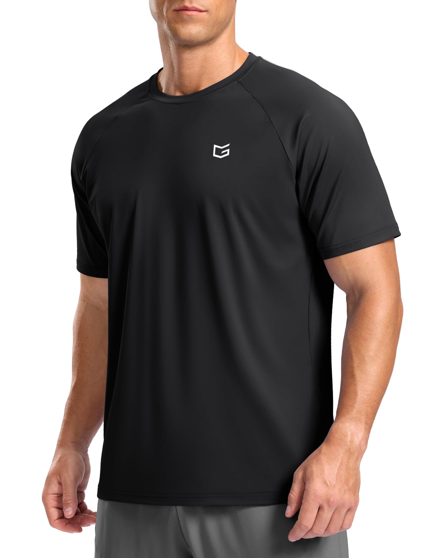 G Gradual Men's Athletic Workout T-Shirts Moisture Wicking Cooling Running Shirts Short Sleeve Performance Tee for Gym Tennis(Black,4XL)