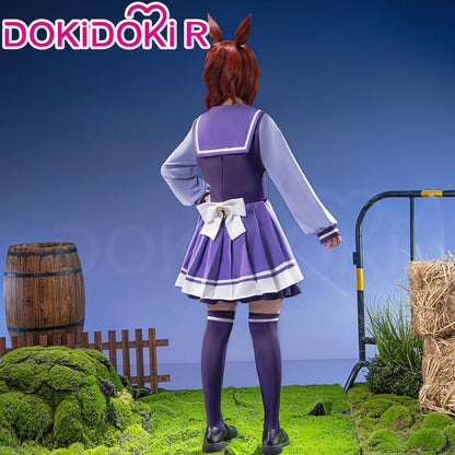 KIRA KIRA Anime Game Cosplay Costume Doki-R Winter Purple Uniform School Dress Long Sleeves Halloween Costume (XS)
