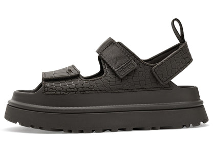 UGG Women's Goldenglow Embossed Sandal, Dense Smoke, 10