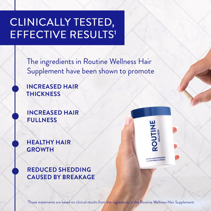 Routine Wellness Bundle - Shampoo and Conditioner Set for Thinning Hair, Two Serums for Scalp Health, Hair Growth Supplement & Hair Mask - Coconut & Vanilla