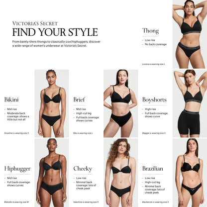 Victoria's Secret Women's Lace Thong Underwear, Panties for Women, Solids & Leopard Print, XXL