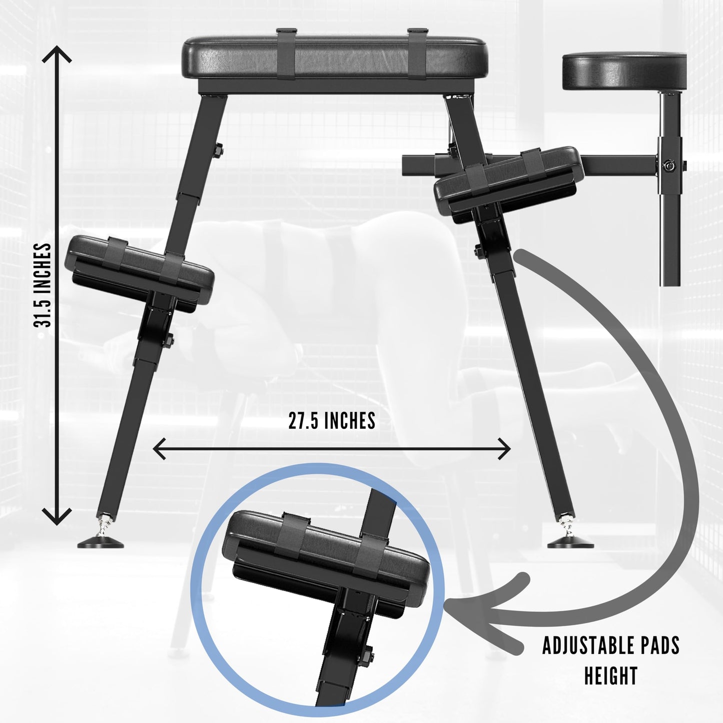 Ultimate Restraint Sex Bench Bondage BDSM Table Massage Bed Spanking Bench for Adult Couples with Wrist Cuffs Sex Furniture PU Black Leather Submission Chair Master Play