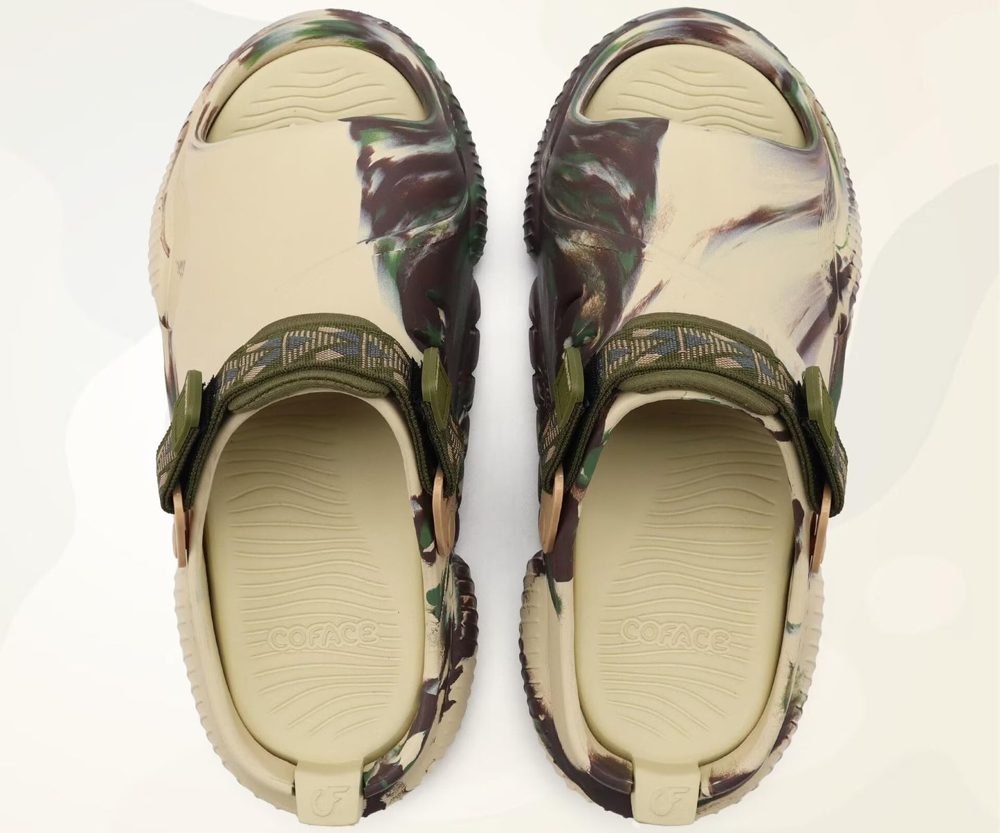 COFACE Mens Clogs with Arch Support Orthopedic Sandals for Men Orthotic 2025 Recovery Mules Man Plantar Fasciitis Summer Casual BeigeGreenCamo Size 10