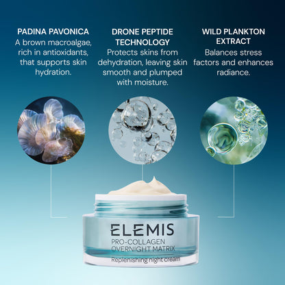 ELEMIS Pro-Collagen Overnight Matrix 50ml, Anti-Aging Night Cream To Firm, Smooth & Replenish Skin