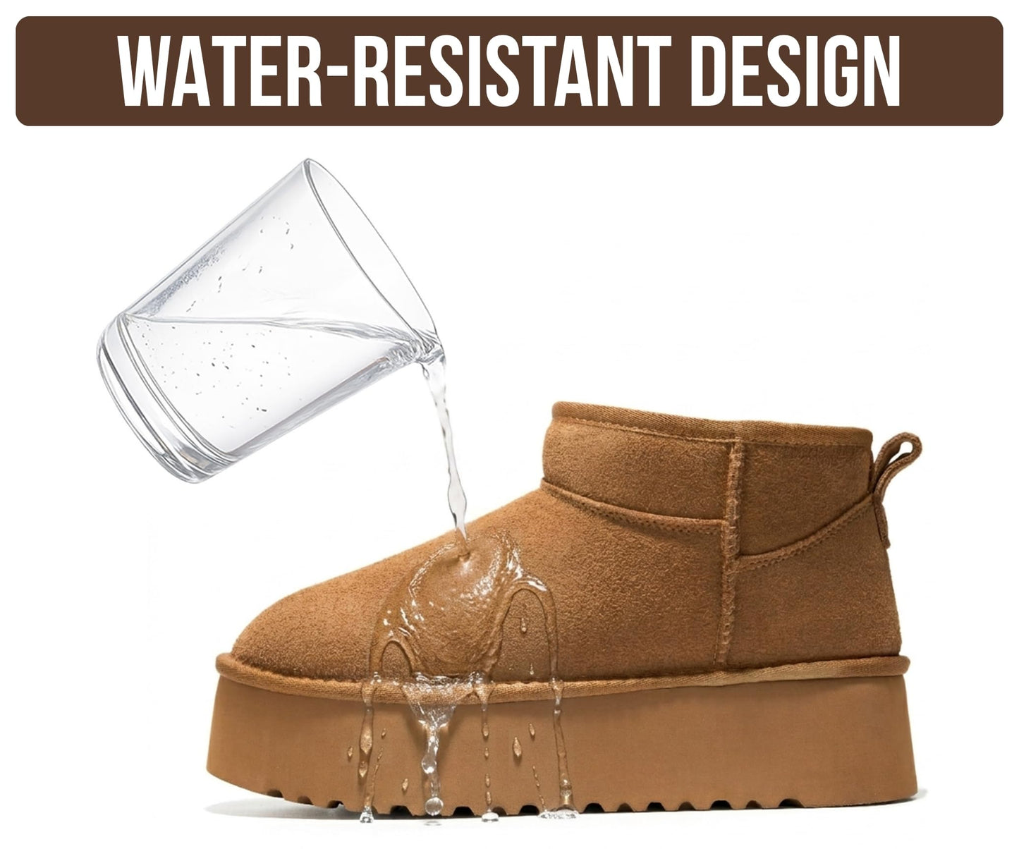 Project Cloud 100% Genuine Leather Platform Ankle Boots for Women