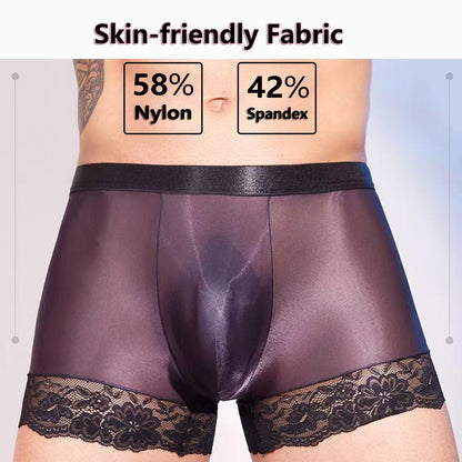 Men's Sexy Sissy Underwear Shiny Oil Glossy G-String Bikini Bulge Enhancing Ball Pouch Crossdressing Sexy Gay Lingerie Sissy Underpants For Men