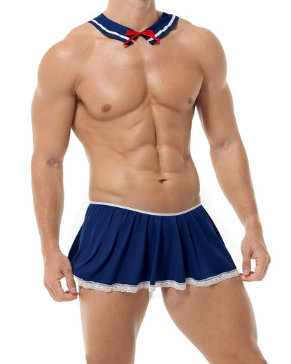 HAVBX Men's Mini Skirt (Blue, One Size)