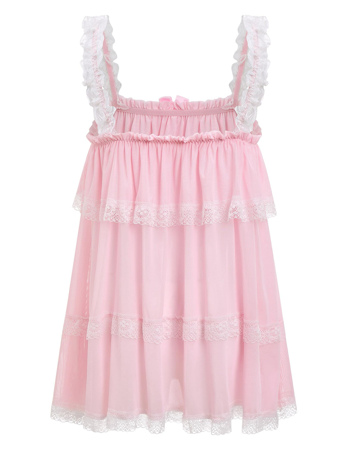 Men's Crossdressing Nightwear Dress Lingerie Outfit Pink X-Large
