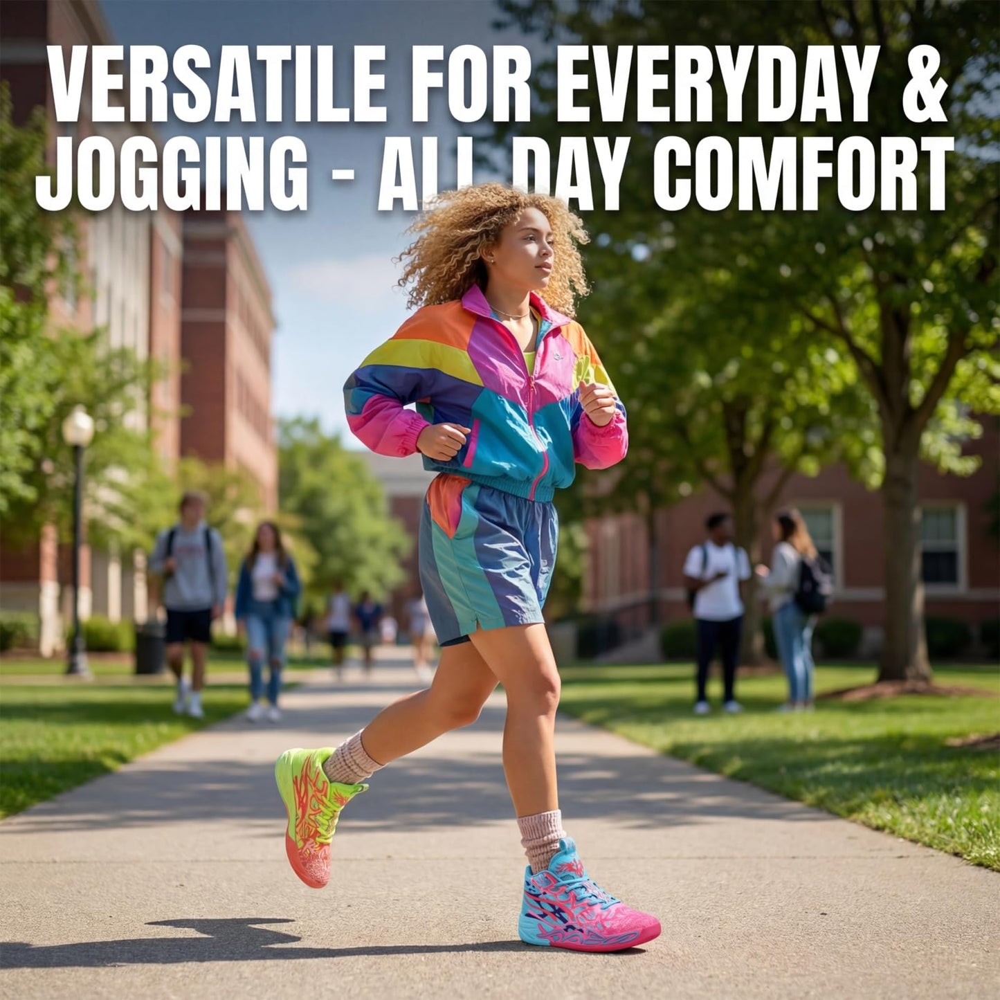Y2K Basketball Boots Mesh Breathable Fire Stylish Shoes for Sports and Casual Wear with Unique Flame Design Mid-Top Casual Ankle (Blue+Green,8)