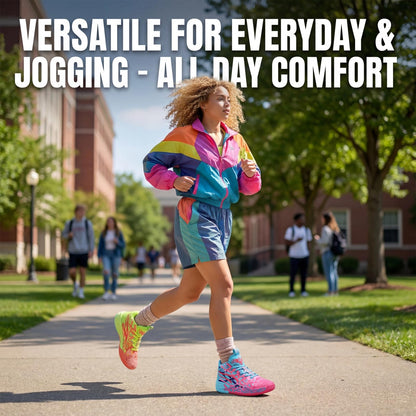 Y2K Basketball Boots Mesh Breathable Fire Stylish Shoes for Sports and Casual Wear with Unique Flame Design Mid-Top Casual Ankle (Blue+Green,8)