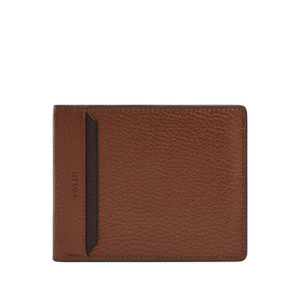 Fossil Men's Bifold Passcase Wallet, Huntington Brown, One Size