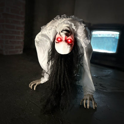Haunted Hill Farm 3.0-Ft. Life-Size Animatronic Possessed Woman