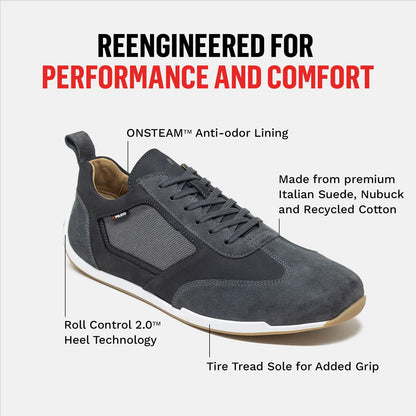 Piloti Endurance Men’s Driving Shoe, Premium Nubuck & Suede Performance Sole for Grip & Pedal Feel Driving Sneakers for Men,Black,9