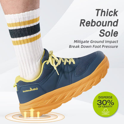 Men's Orthopedic Diabetic Wide Walking Shoes: Comfortable Plantar Fasciitis Arch Support Hammer Toes Neuropathy Recovery Tennis Shoes, Fit Outdoor Bowling Workout Sneakers Dark Blue Size 13