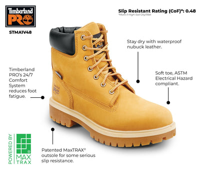 Timberland PRO Men's 6 Wheat Direct Attach MaxTRAX Soft Toe Waterproof Insulated Boot (9.5 M)