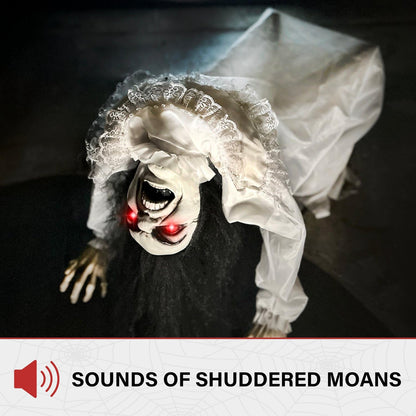 Haunted Hill Farm 3.0-Ft. Life-Size Animatronic Possessed Woman