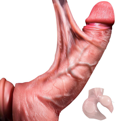 Sex Toys Realistic Dildo, 8.5 Inch Jerkable Skin Sliding Balls Dildos