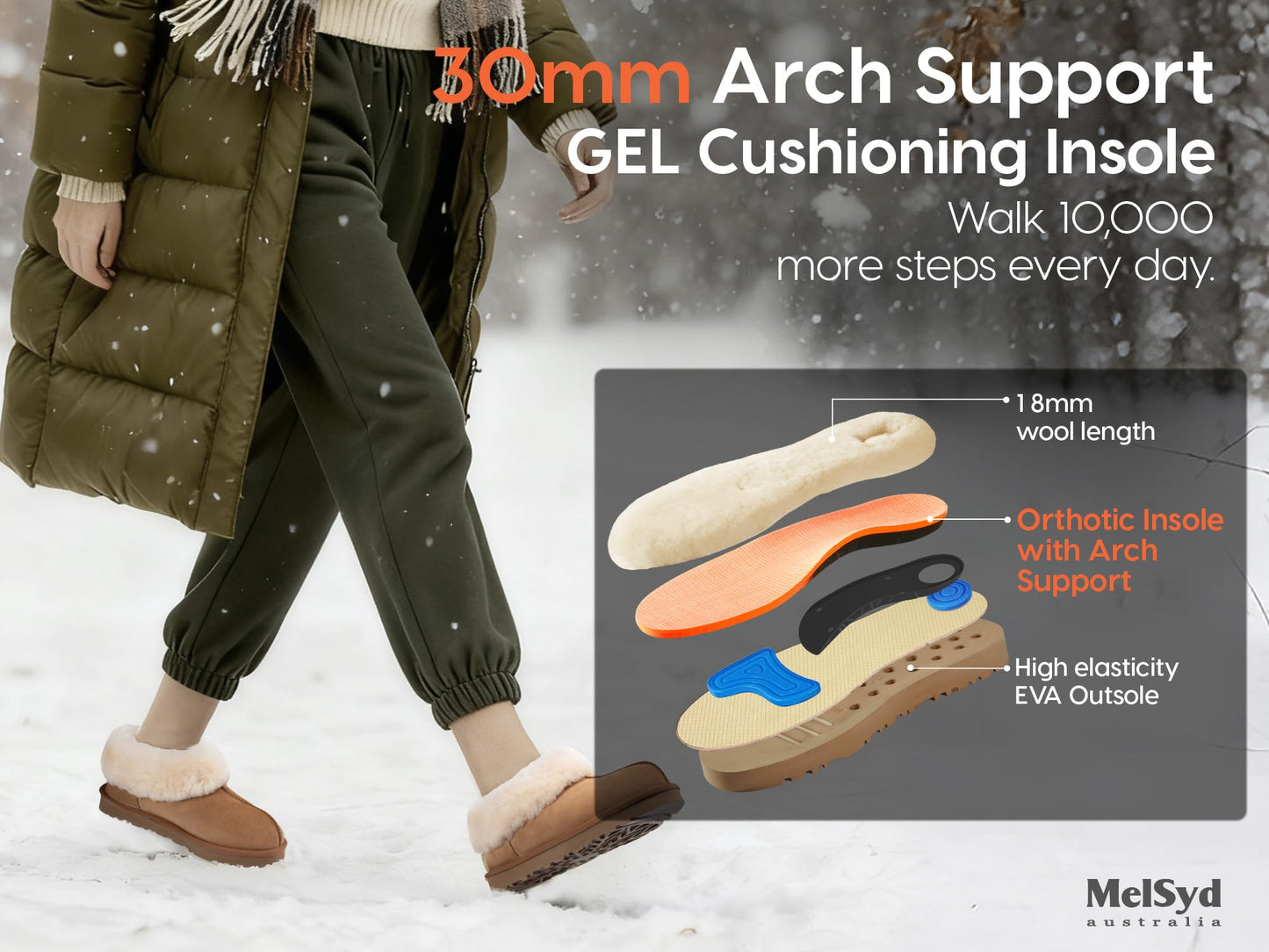 Sheepskin Slippers Womens with Arch Support: 100% Australian Shearling Lining & GEL Plantar Fasciitis Insoles - Thermal Winter Moccasin Boots for Men,Moms Nurses Indoor Outdoor - Chestnut Size 9