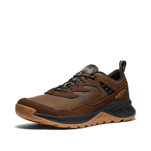 KEEN Men's Hightrail Vent Low Height Durable Lightweight Breathable Leather Hiking Shoes, Dark Earth/Oak Buff, 8