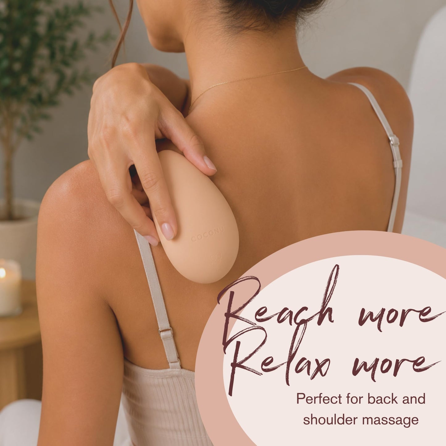 COCONU Wave Rechargeable Body Massager for Muscle Relaxation & Self Care | 10 Vibration Modes | Platinum Silicone | Waterproof | USB Rechargeable | Travel Friendly