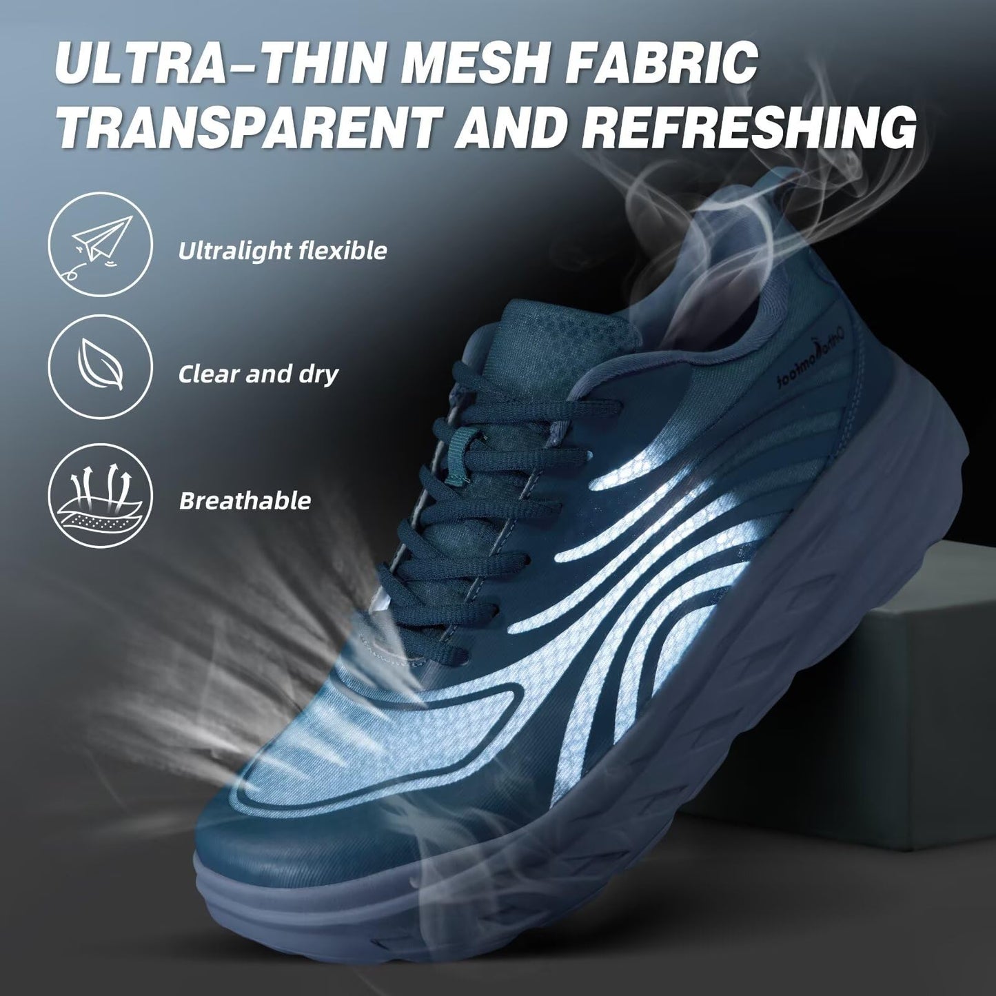 Men's Orthopedic Diabetic Wide Walking Shoes: Arch Support Orthotic Flat Feet Comfort Plantar Fasciitis Orthotic Road Running Shoes, Soft Heel Spur Business Leisure Work Sneakers Dark Blue Size 10.5