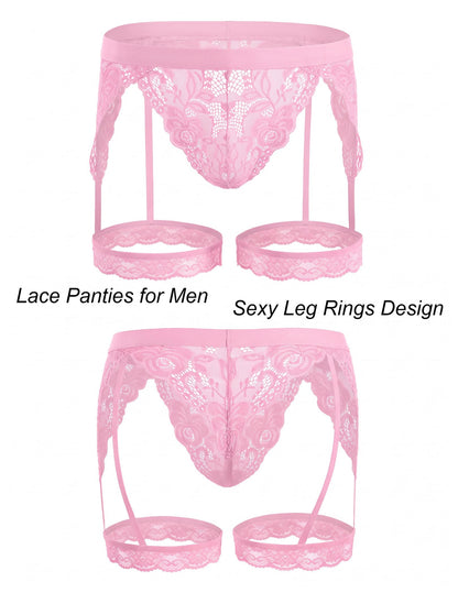 Men's Lace Thong Underwear Briefs Sexy Lingerie G-String Panties