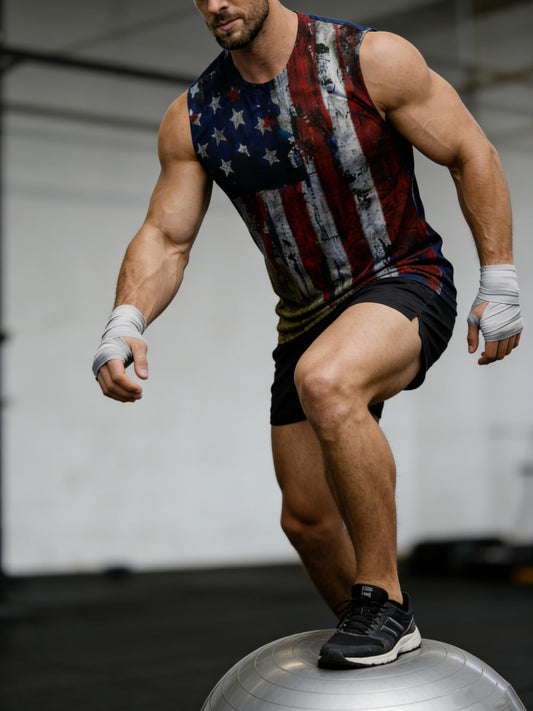 Heralady Mens 4th of July Tank Top American Flag Patriotic Sleeveless Graphic Independence Day Shirt P2 L