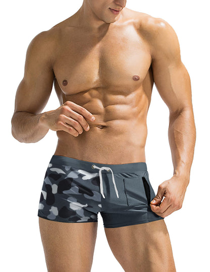 Mens Swim Trunks Bathing Suit Swim Brief Square Leg Board Short