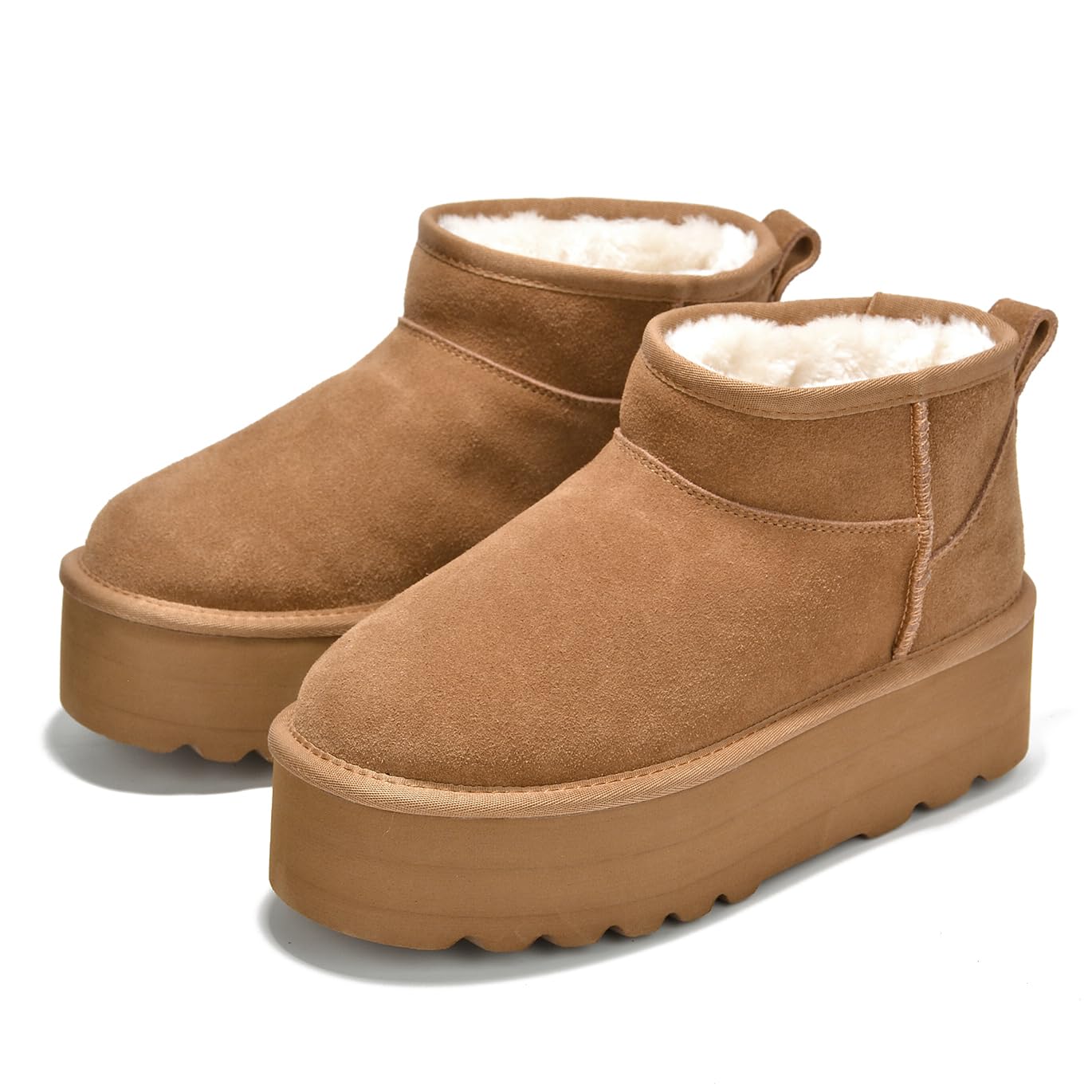 Project Cloud 100% Genuine Leather Platform Ankle Boots for Women
