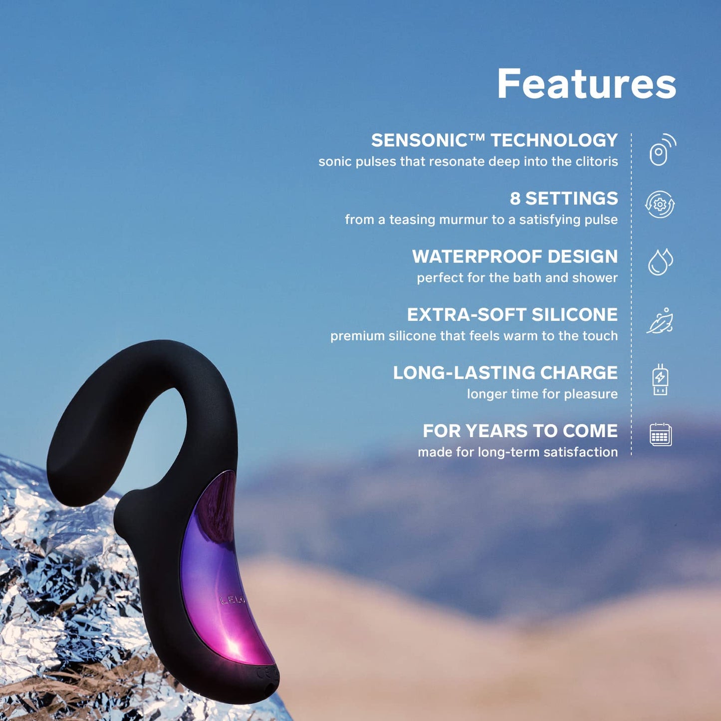LELO Enigma Double Sonic Female Triple Stimulation Massager with Bluetooth App, 8 Pleasure Settings and 2 Extra Modes, Rabbit Sex Toy, Vaginal Vibrators (Black)