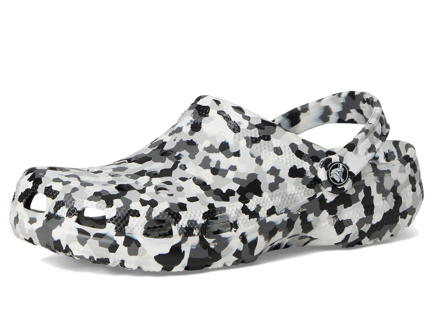 Crocs Unisex Classic Marbled Tie-Dye Clog, Black/White Confetti, 12 Women/10 Men, Medium