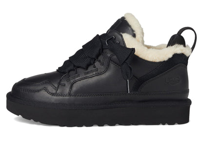 UGG Women's Lowmel Lthr Sneaker, Black, 8