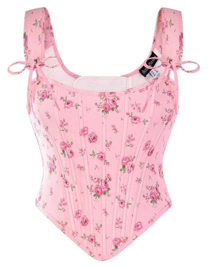 Sissy Floral Corset Bustier Pink 18