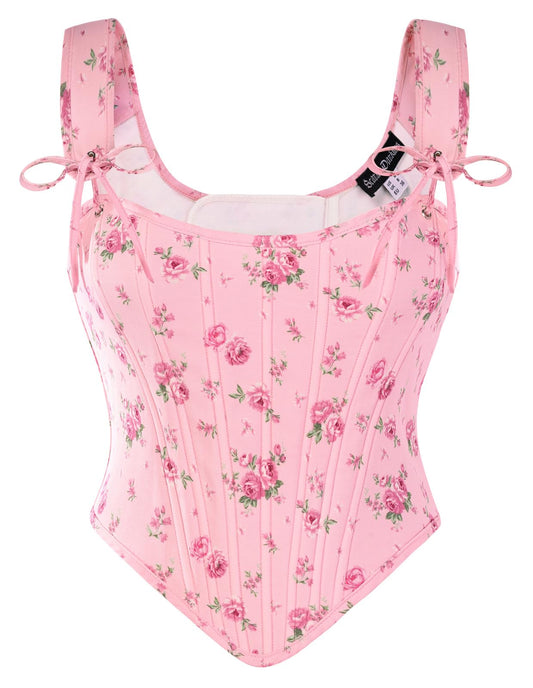 Sissy Floral Corset Bustier Pink 18