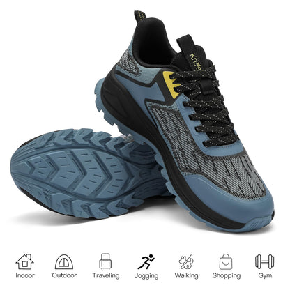 Kricely Men's Trail Running Shoes -Hiking & Non-Slip Light Blue Size 13