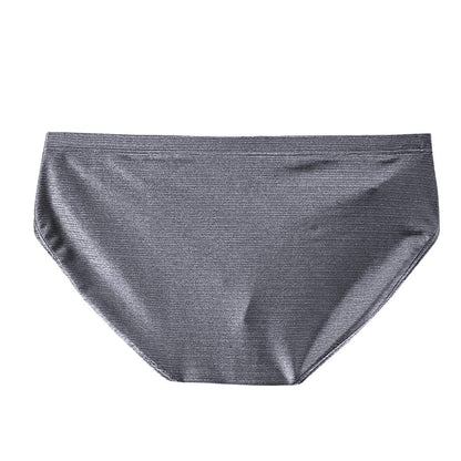 Mens Low Rise Underwear Briefs- Sexy Enhancing Big Pouch Ice Silk Bulge Pouch - Large Size