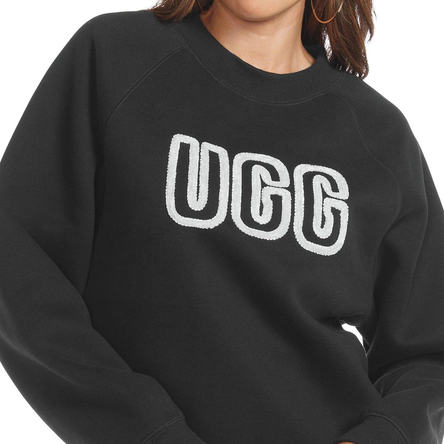 UGG Women's Ugg Logo Crewneck Sweatshirt, Black, M