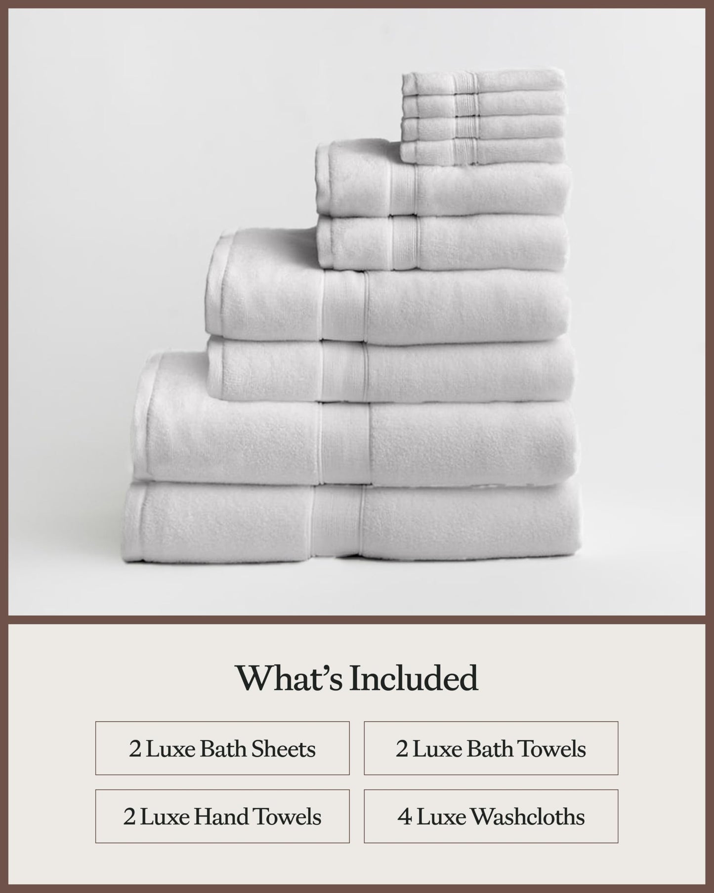 Cozy Earth Complete Luxe Bath Bundle - 60% Cotton 40% Viscose from Bamboo - Quick Dry & Plush Cotton Bath Towel Set - 4 Washcloths, 2 Hand Towels, 2 Bath Towels, 2 Bath Sheets - Light Grey