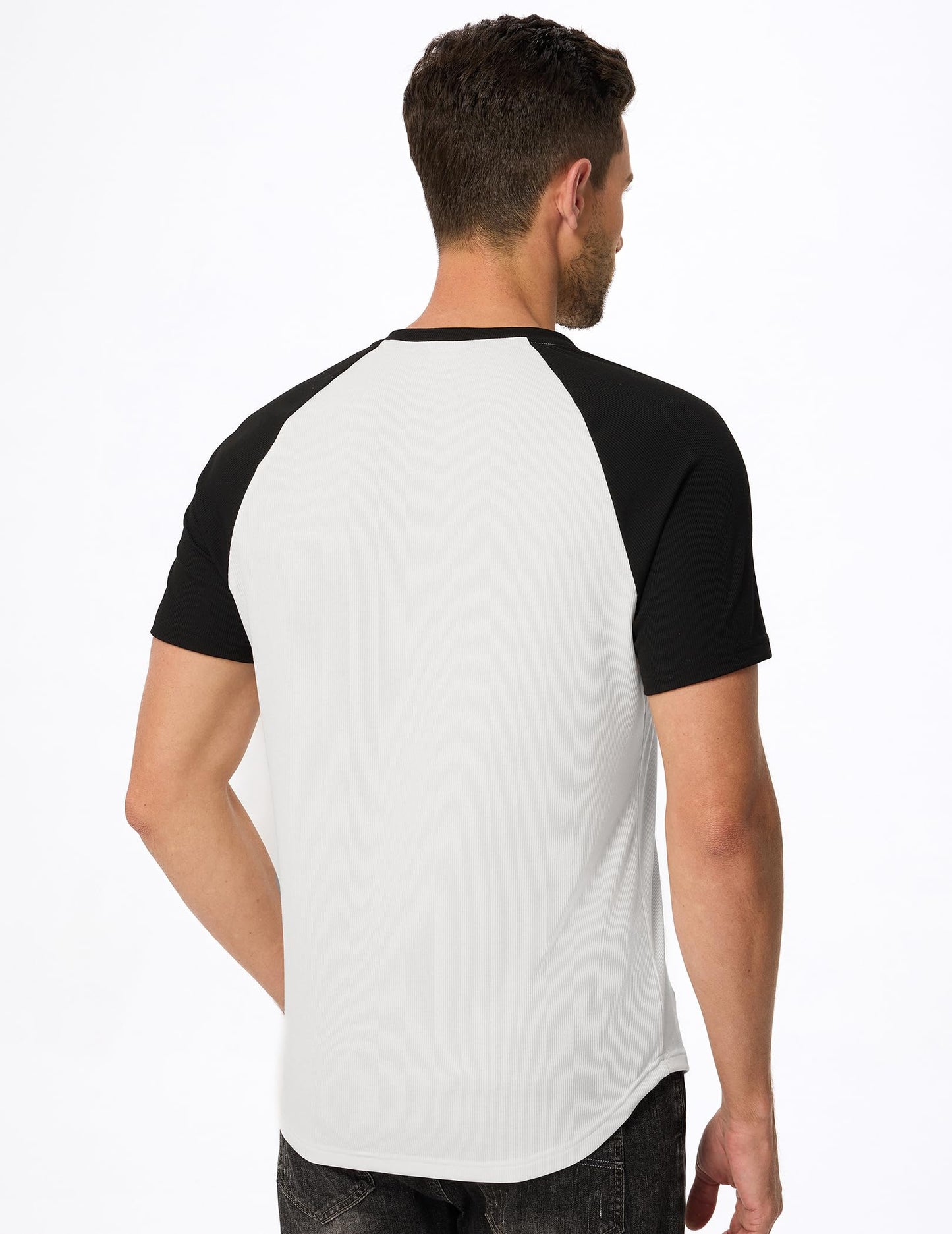 JMIERR Mens V-Neck Muscle Henley Shirt Patchwork Workout Gym Athletic Shirts Summer Fashion Short Sleeve Shirt for Men, M