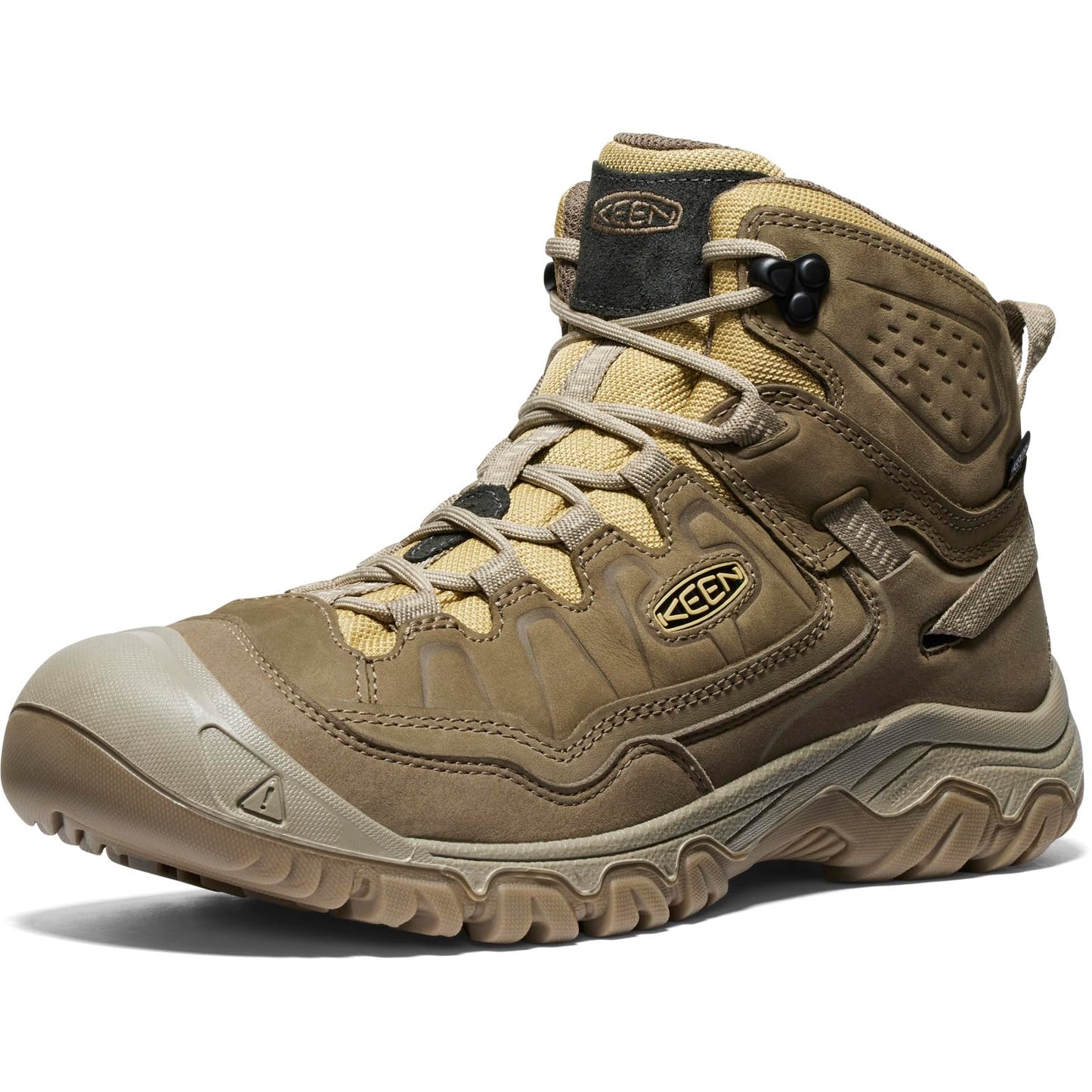KEEN Men's Targhee 4 Mid Height Durable Comfortable Waterproof Hiking Boots, Canteen/Khaki, 8