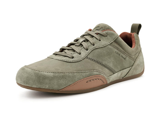 Cole Haan Men's Grandpro Lemans Sneakers, Dusty Olive Suede/Tuscan Sand/Light Whiskey, 13-M US