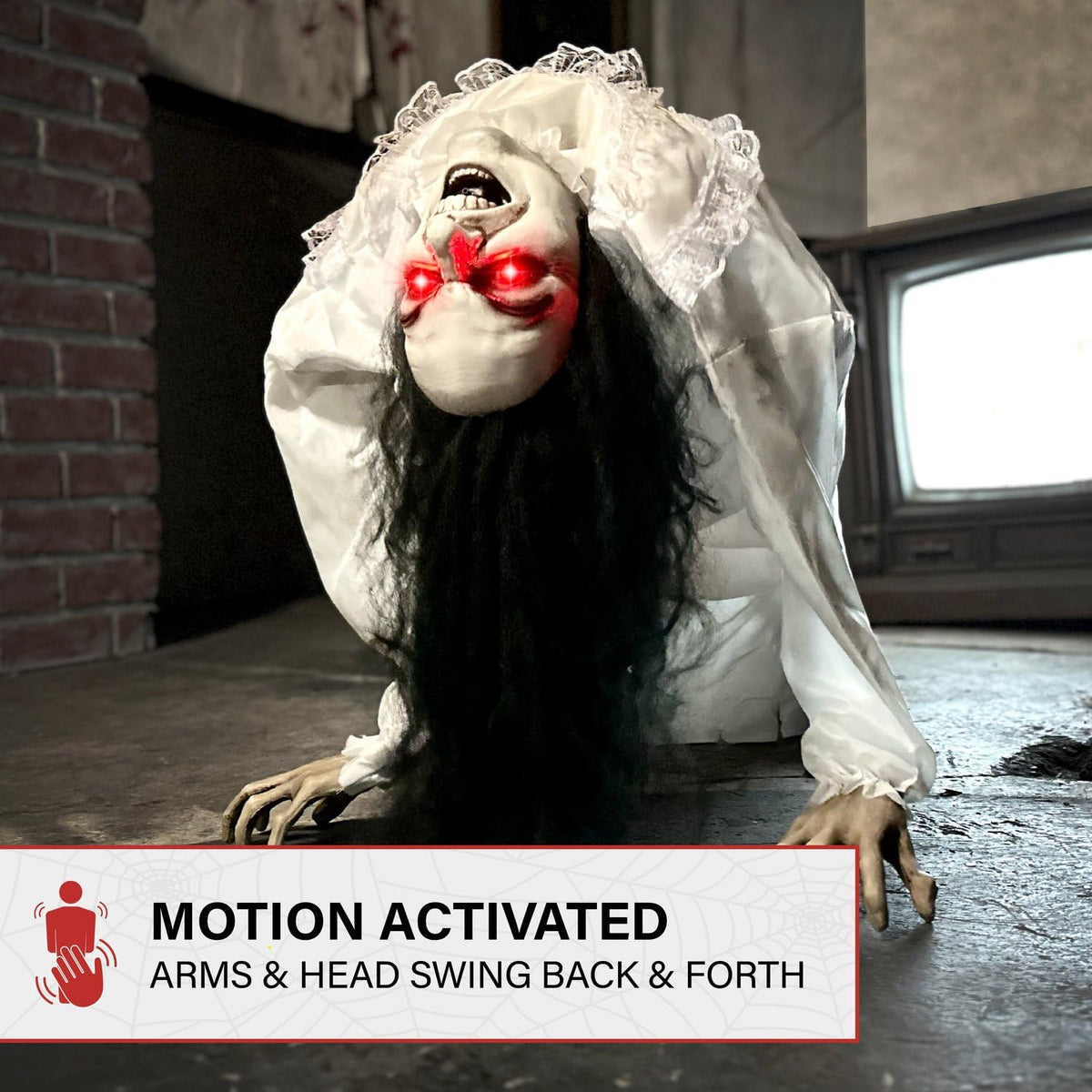 Haunted Hill Farm 3.0-Ft. Life-Size Animatronic Possessed Woman